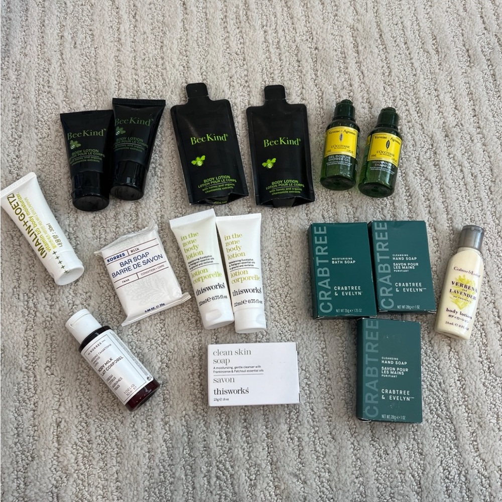 L’Occitane, this works, Bee Kind, Crabtree & Evelyne 16pc TSA Travel size NEW
